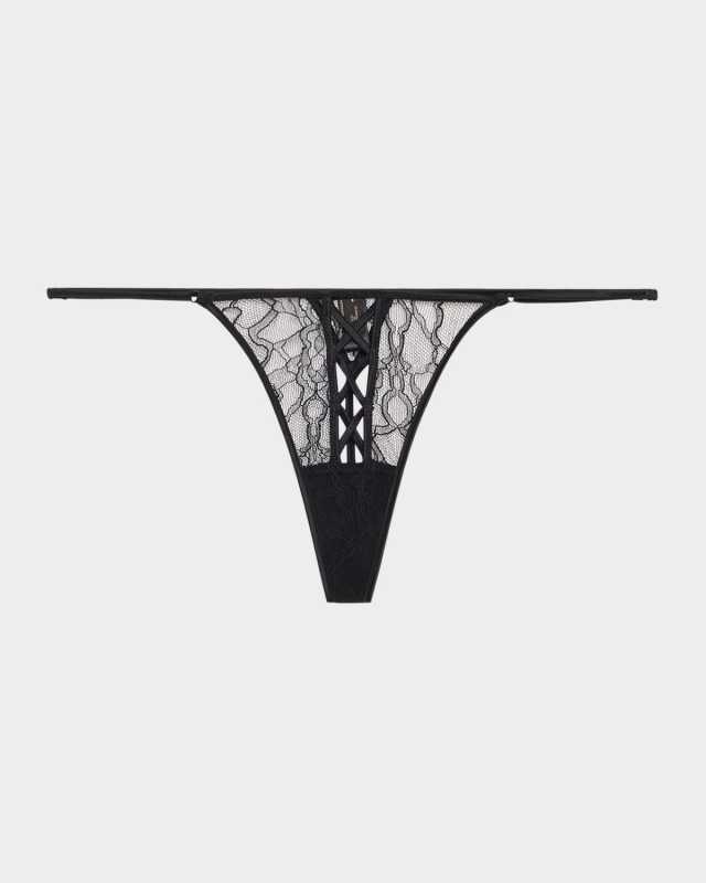 Precieuse Low-Rise Lace & Charmeuse G-Strin